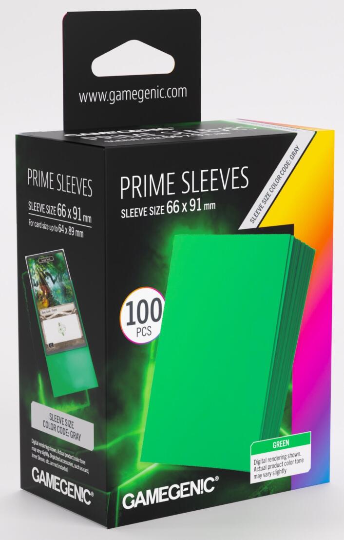 Gamegenic: Prime Card Sleeves - Standard Size (66mm x 91mm) - Green