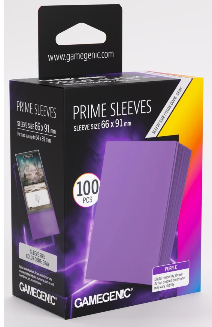 Gamegenic: Prime Card Sleeves - Standard Size (66mm x 91mm) - Purple