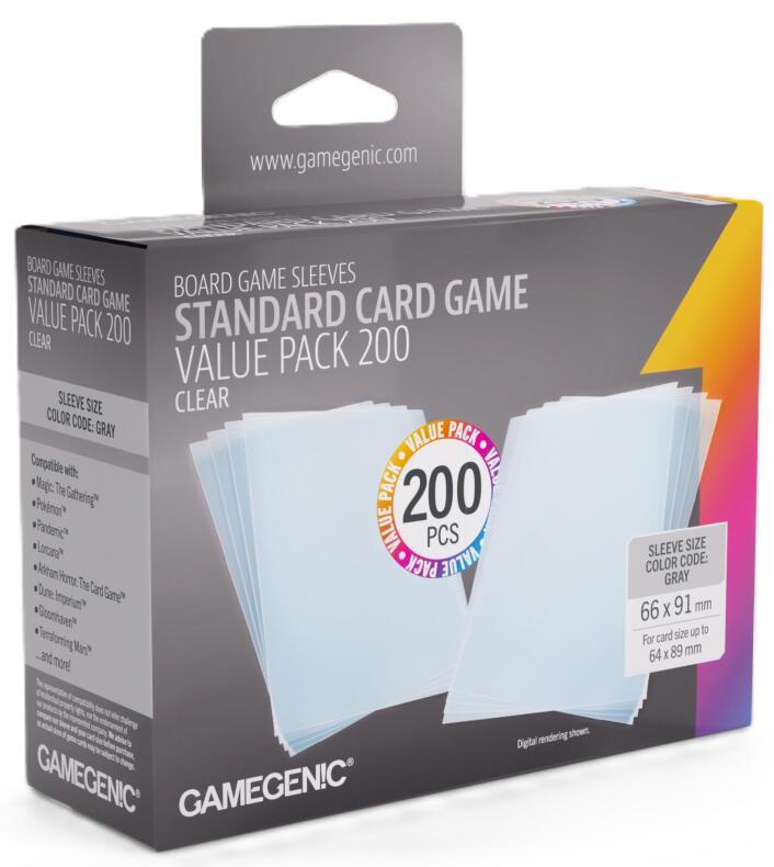 Gamegenic: Prime 200ct Clear Sleeves (66mm x 91mm)