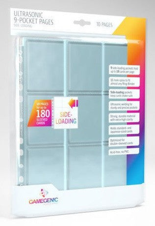 Gamegenic: Ultrasonic 9 Pocket Pages Sideloading 10Pcs Pack