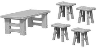 WizKids Deep Cuts: Wooden Table & Stools