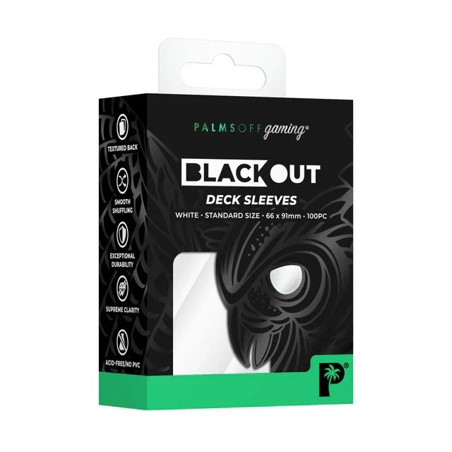 Palms Off: Blackout Deck Sleeves - Standard 100pc - White