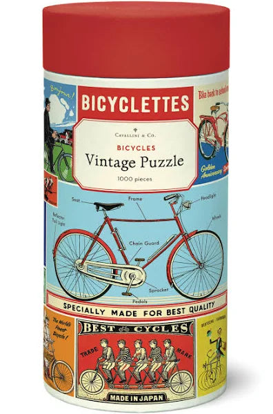Cavallini Vintage Puzzle: Bicycles 1000pc