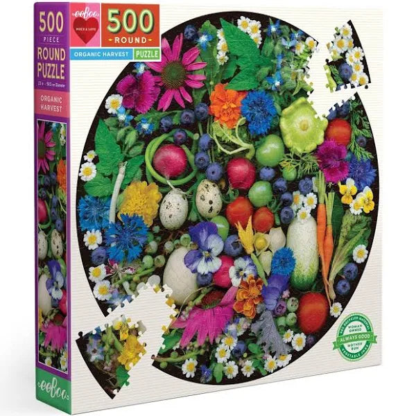 Eeboo: Organic Harvest 500pc Round Puzzle