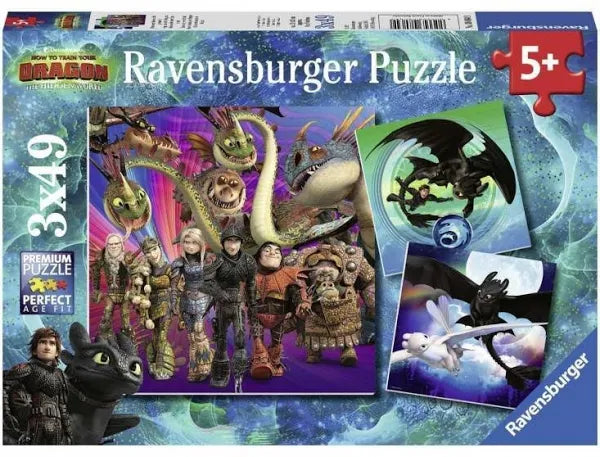Ravensburger: How to Train Your Dragon 3x49pc