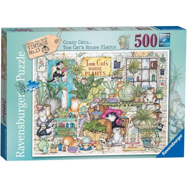 Ravensburger - Crazy Cats Tom Cat's House Plants 500 Pieces