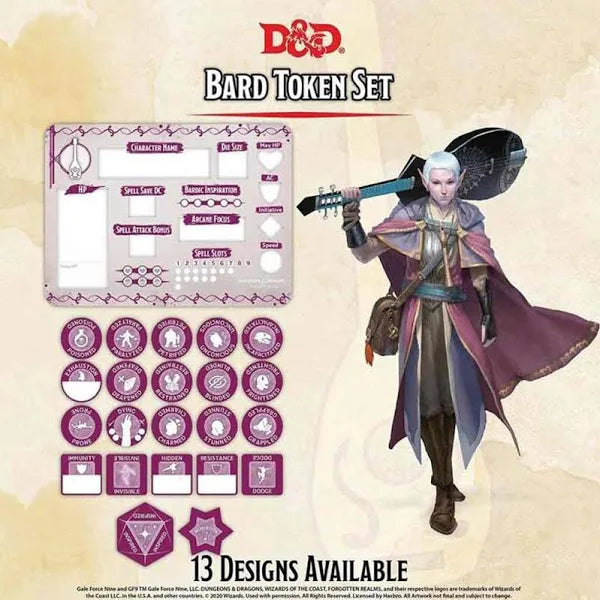 Dungeons & Dragons 5th Edition: Class Token Set - Bard