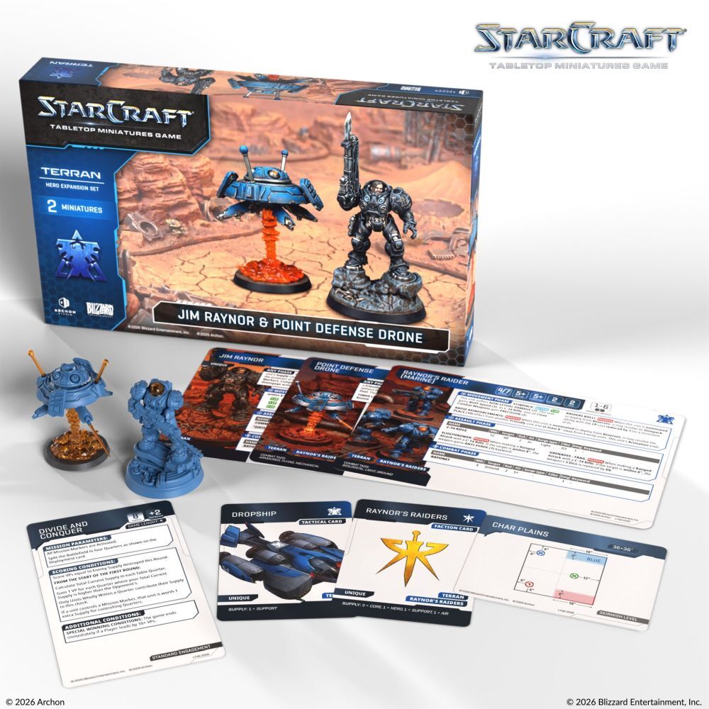 Starcraft Miniatures Game: Terran - Jim Raynor (Raynor's Raiders) Hero Expansion Set