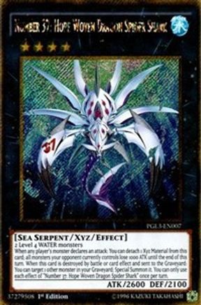 Number 37: Hope Woven Dragon Spider Shark [PGL3-EN007] Gold Secret Rare