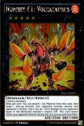 Number 61: Volcasaurus [PGL3-EN073] Gold Rare