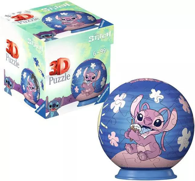 Ravensburger: 3D Puzzle - Disney Stitch- Angel Puzzleball 55pc