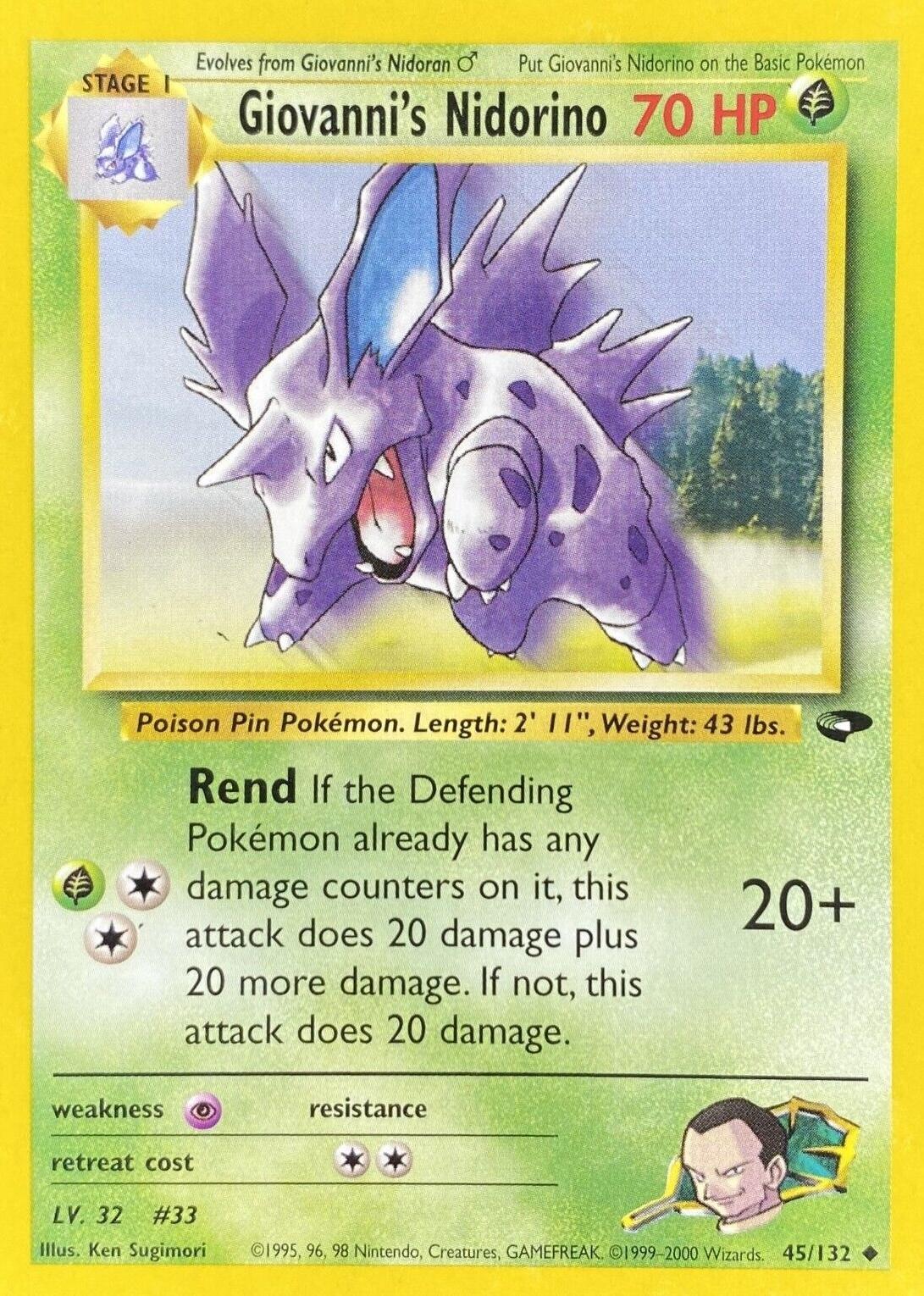 Giovanni's Nidorino (45/132) [Gym Challenge Unlimited]