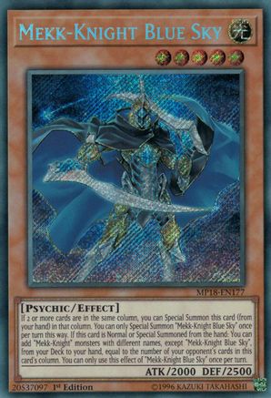 Mekk-Knight Blue Sky [MP18-EN177] Secret Rare