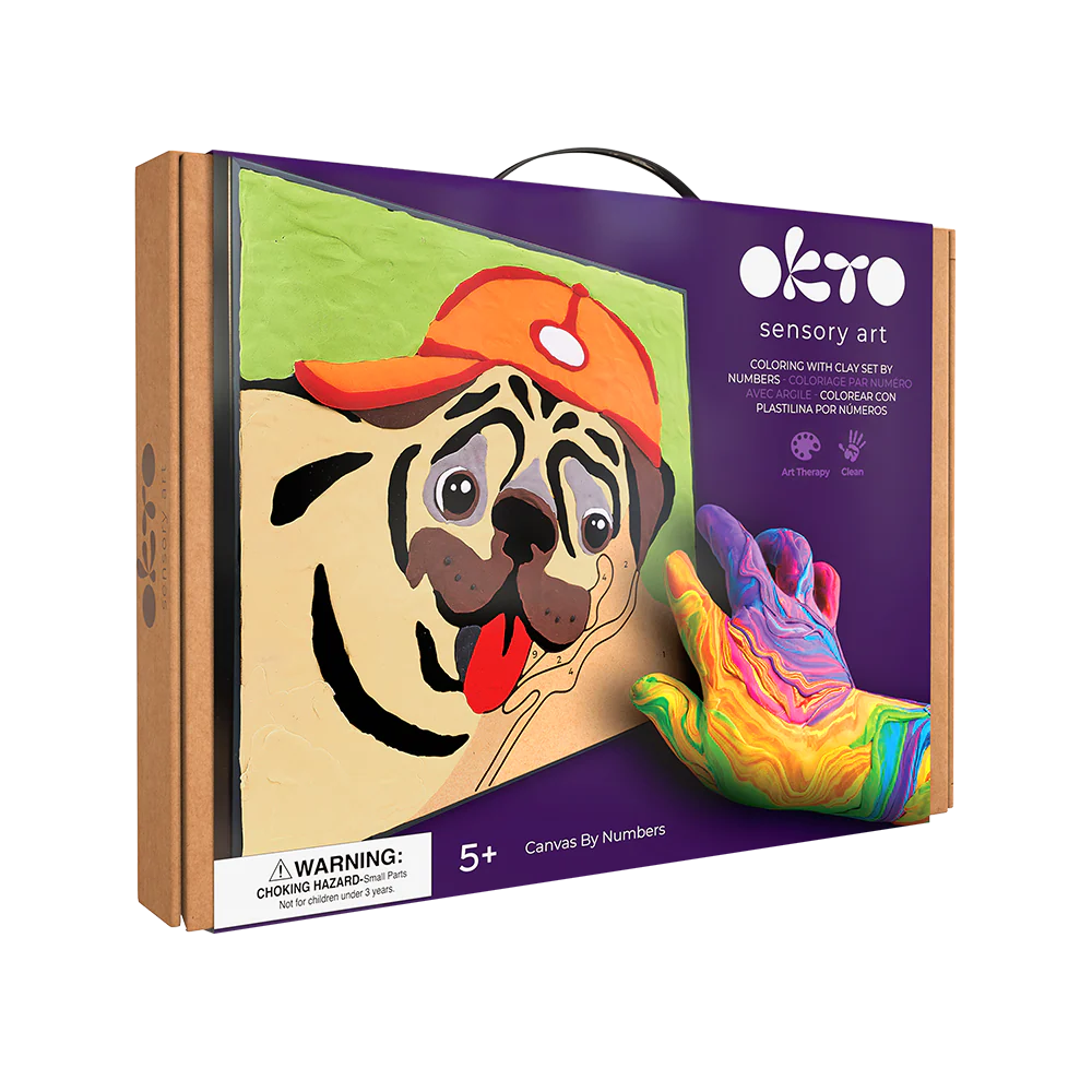 Okto Colour by Numbers with Clay 29x29cm: Pug Dog