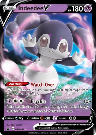 Indeedee V (091/202) [Sword & Shield: Base Set]