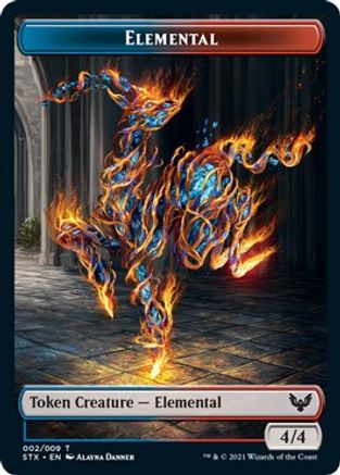 Elemental (2) // Avatar Double-sided Token (STX-2 // 1) - Strixhaven: School of Mages Foil
