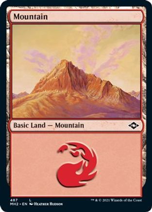 Mountain (487) (Foil Etched) [Modern Horizons 2]