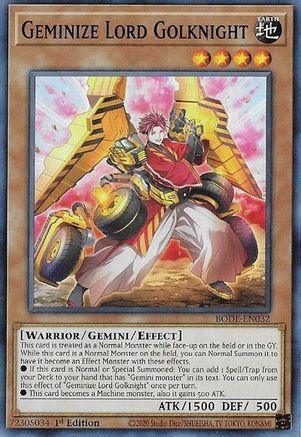 Geminize Lord Golknight [BODE-EN032] Common
