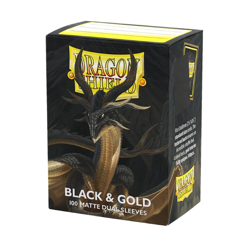 Dragon Shield: Sleeves – Matte Dual – Black & Gold (100)