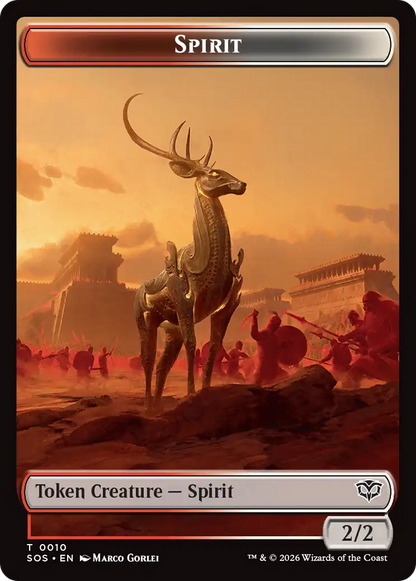 Fractal (0004) // Spirit (0010) Double-Sided Token [Secrets of Strixhaven Tokens]