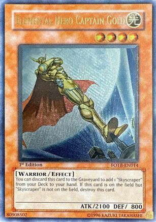 Elemental Hero Captain Gold [FOTB-EN014] Ultimate Rare