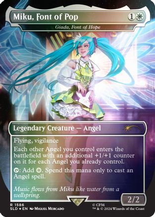 Miku, Font of Pop - Giada, Font of Hope (Rainbow Foil - Japanese) [Secret Lair Drop Series]