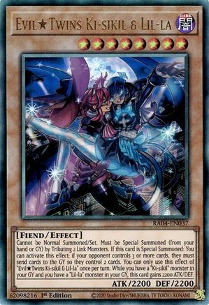 EvilTwins Ki-sikil & Lil-la [RA04-EN037] Prismatic Ultimate Rare