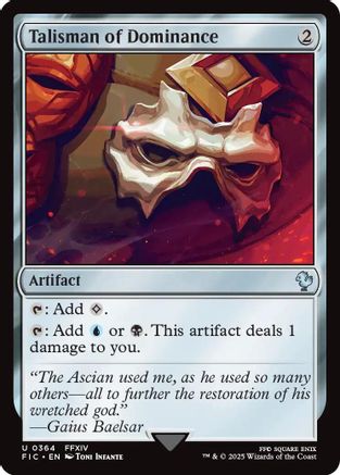 Talisman of Dominance (Surge Foil) [FINAL FANTASY Commander]