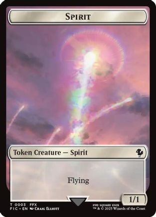 Spirit // Hero (0003) Double-Sided Token [FINAL FANTASY Commander Tokens]