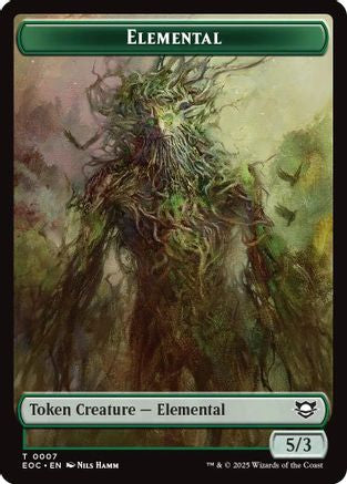 Elemental (0007) // Golem (0014) Double-Sided Token [Edge of Eternities Commander Tokens]