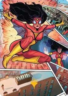 Spider-Woman, Stunning Savior Art Card (Gold-Stamped Planeswalker Symbol) [Marvel's Spider-Man Art Series]