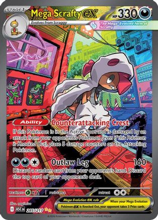 Mega Scrafty ex (285/217) [Mega Evolution: Ascended Heroes]