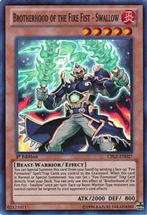Brotherhood of the Fire Fist - Swallow [CBLZ-EN027] Super Rare