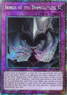 Songs of the Dominators (Platinum Secret Rare) (RA05-EN081) - Rarity Collection 5 1st Edition
