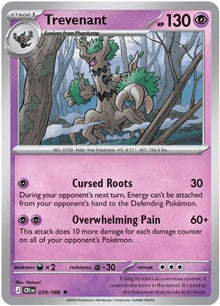 Trevenant 039  - Holofoil ME04 Chaos Rising - Rare