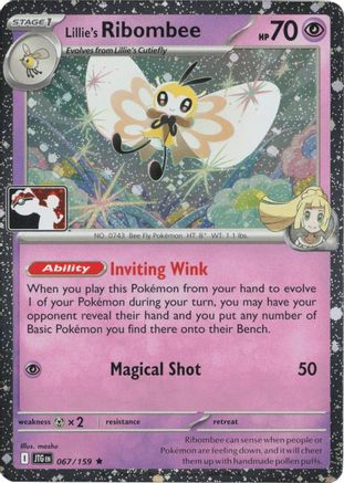 Lillie's Ribombee (Cosmos Holo) 067/159  - Holofoil Prize Pack Series Cards - Rare