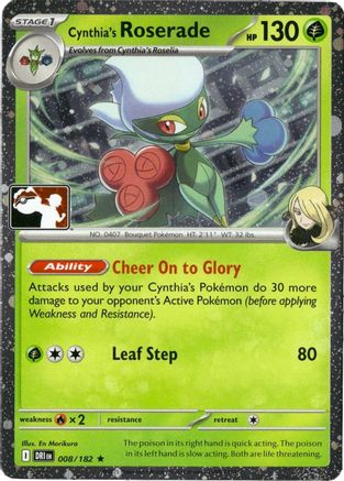 Cynthia's Roserade (Cosmos Holo) 008/182  - Holofoil Prize Pack Series Cards - Rare