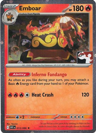 Emboar (Cosmos Holo) 013/086  - Holofoil Prize Pack Series Cards - Rare
