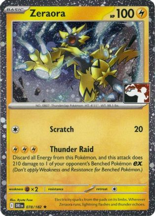 Zeraora (Cosmos Holo) 078/182  - Holofoil Prize Pack Series Cards - Rare
