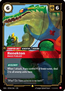 Renekton, Rage Fueled (Alternate Art) (019a/166) - Vendetta Foil
