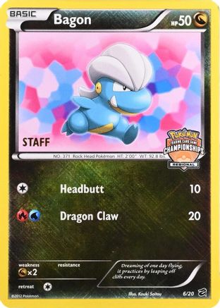 Bagon (Regional Championships) [Staff] 006/20  - Holofoil League & Championship Cards - Promo