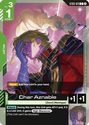 Char Aznable (World Championship Regionals 26-27 Season 2) (ST03-011) - Gundam Promotional Cards Holofoil