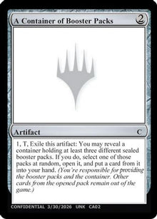 A Container of Booster Packs (UNK-) - Un-Known Event Playtest Cards