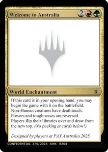 Welcome to Australia (UNK-) - Un-Known Event Playtest Cards