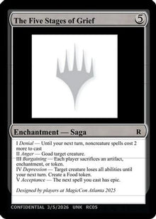 The Five Stages of Grief (UNK-) - Un-Known Event Playtest Cards