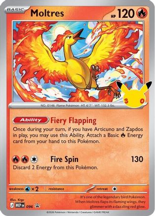 Moltres (30th Celebration) 096  - Holofoil ME Mega Evolution Promo - Promo
