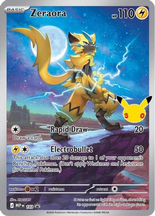 Zeraora (30th Celebration) 103  - Holofoil ME Mega Evolution Promo - Promo