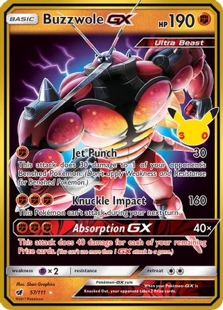 Buzzwole GX 057  - Holofoil ME 30th Celebration Classic Collection - Classic Collection