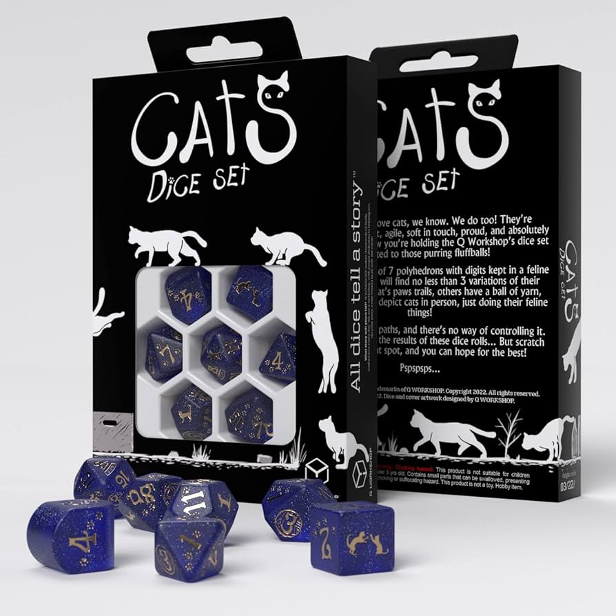 Q Workshop: Cats Dice Set - Meowster Dice Set 7
