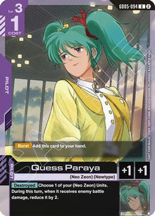 Quess Paraya (Store Tournament Participation Pack 06) (GD05-094) - Gundam Promotional Cards Holofoil